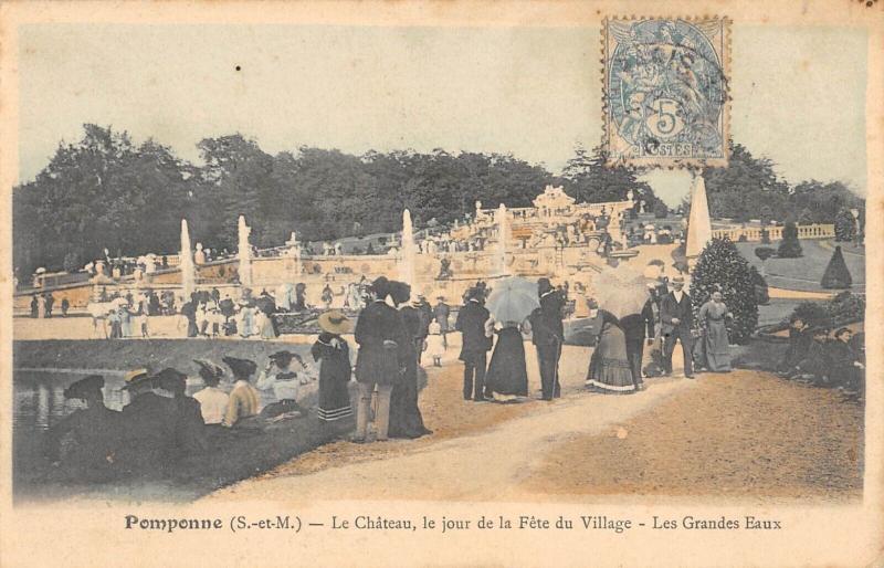 Carte postale ancienne Pomponne - Le Chateau - Jour De La Fete Du Village à Pomponne