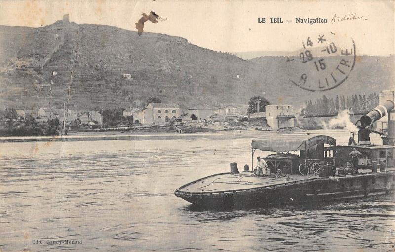 Carte postale ancienne Le Teil - Navigation au Teil