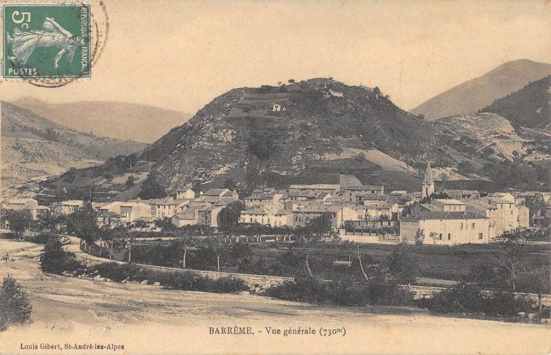 Carte postale ancienne Barreme - Vue Generale à Barrême