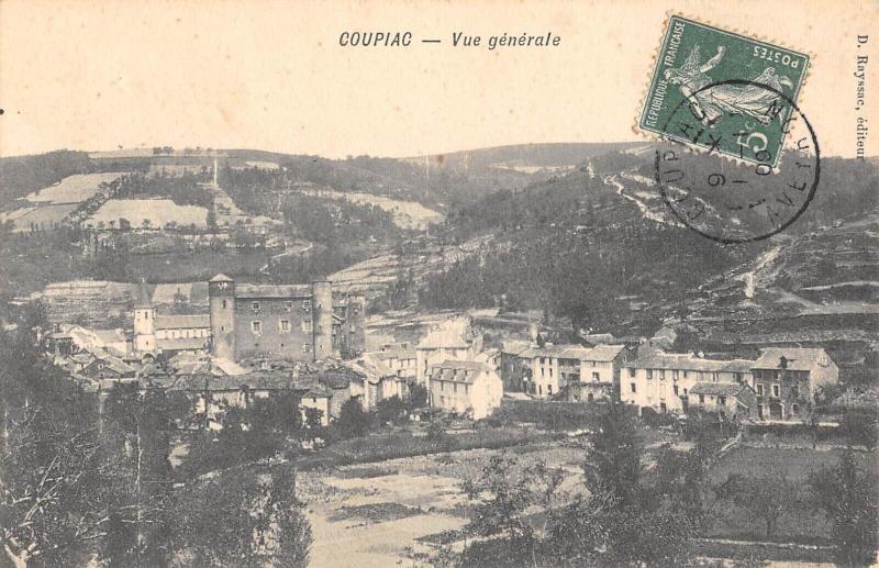 Carte postale ancienne Coupiac - Vue Generale à Coupiac