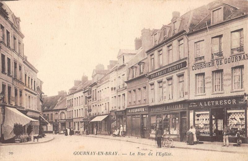 Carte postale ancienne Gournay En Bray - Rue De L'Eglise à Gournay-en-Bray