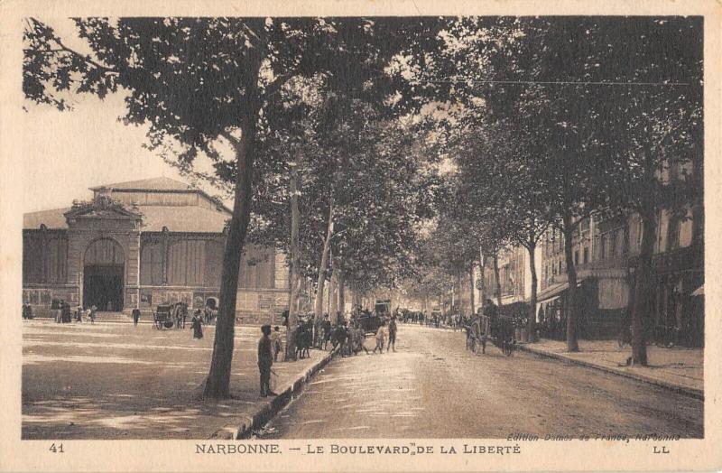 Carte postale ancienne Narbonne - Boulevard De La Liberte à Narbonne