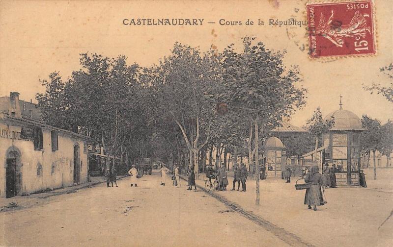 Carte postale ancienne Castelnaudary - Cours De La Republique à Castelnaudary