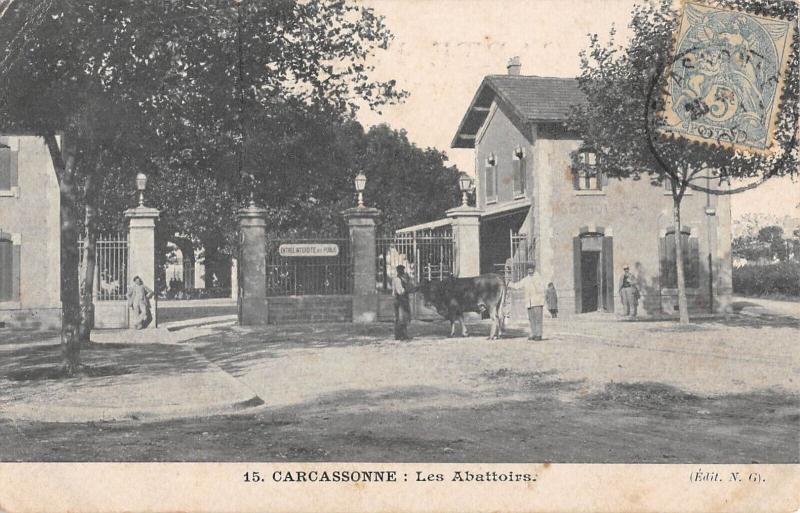 Carte postale ancienne Carcassonne - Les Abattoirs à Carcassonne