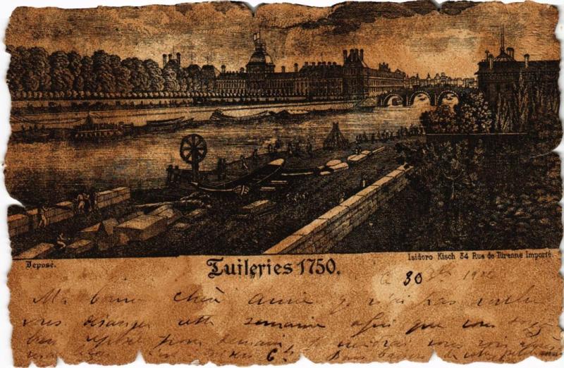 Carte postale ancienne Vieux Paris Les Tuileries