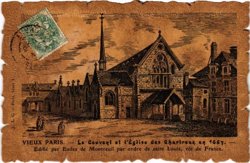 Carte postale ancienne Vieux Paris Couvent et Eglise des Chartreux à Paris 4e