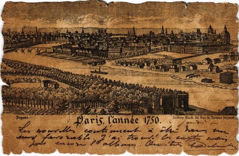 Carte postale ancienne Vieux Paris l'annee 1750