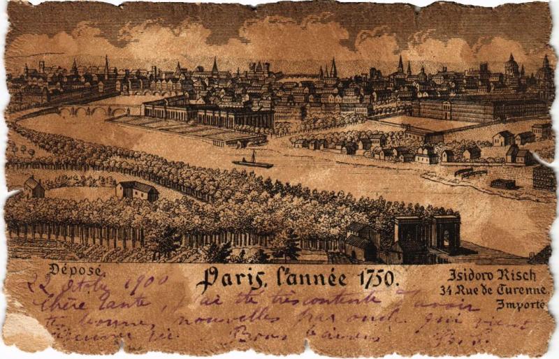 Carte postale ancienne Vieux Paris l'annee 1750