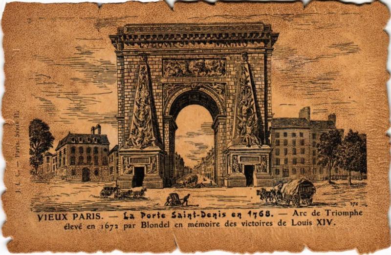 Carte postale ancienne Vieux Paris Porte Saint-Denis