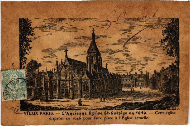 Carte postale ancienne Vieux Paris Ancienne Eglise Saint-Sulpice