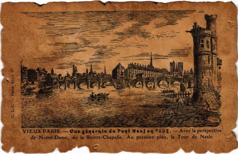 Carte postale ancienne Vieux Paris Vue generale du Pont Neuf