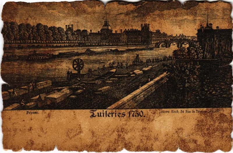 Carte postale ancienne Vieux Paris Les Tuileries en 1750