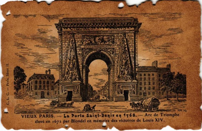 Carte postale ancienne Vieux Paris Porte Saint-Denis