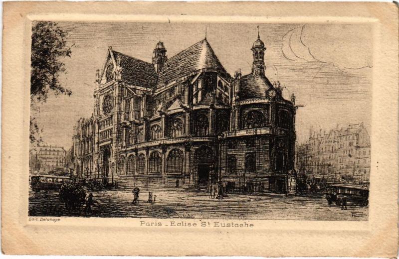 Carte postale ancienne Ancien Paris Eglise Saint-Eustache