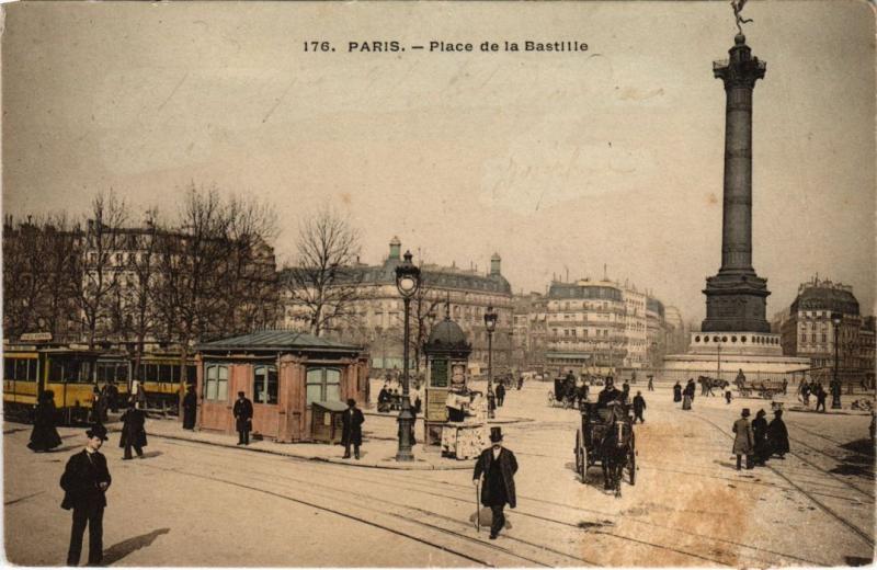 Carte postale ancienne Place de la Bastille à Paris 12e