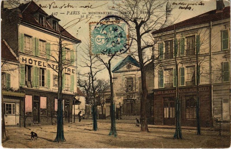 Carte postale ancienne Montmartre - Place du Tertre à Paris 18e