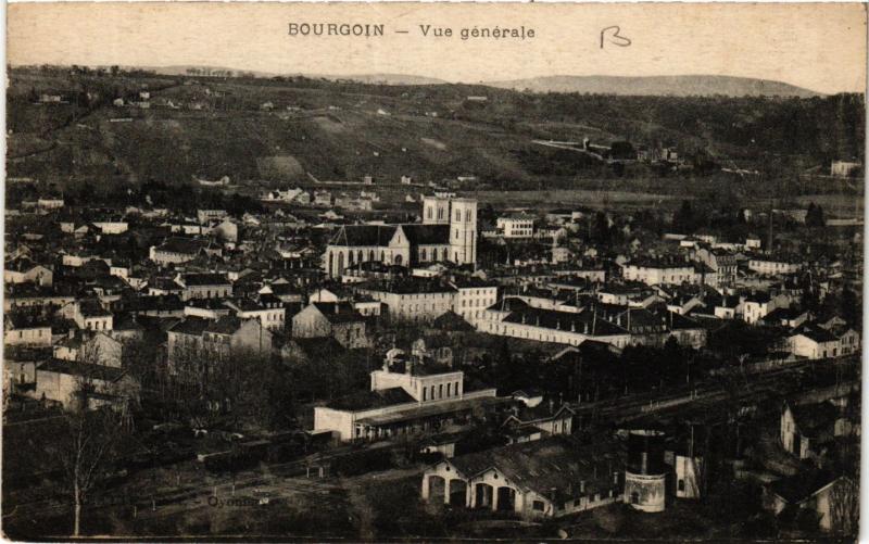 Carte postale ancienne Bourgoin - Vue générale