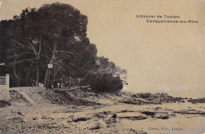 Carte postale ancienne Littoral De Toulon - Carqueiranne Les Pins - cpa émail à Carqueiranne