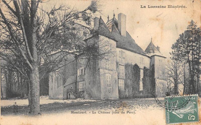 Carte postale ancienne Houecourt - Le Chateau - Cote Du Parc à Houécourt