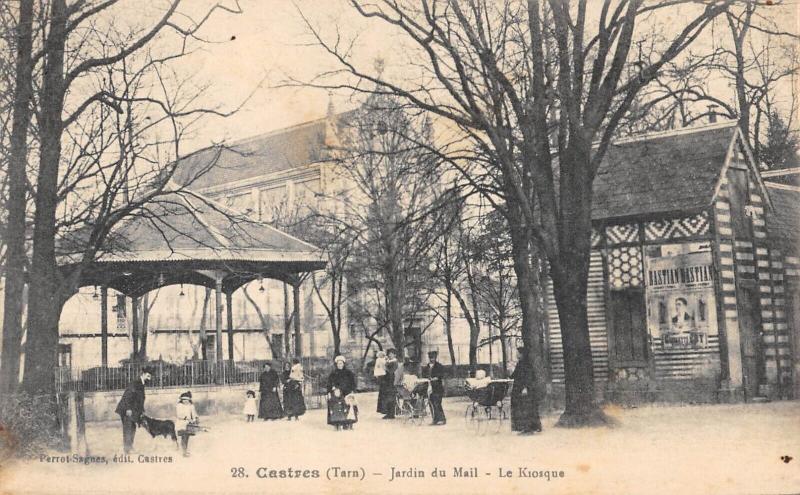 Carte postale ancienne Castres - Jardin Du Mail - Le Kiosque à Castres