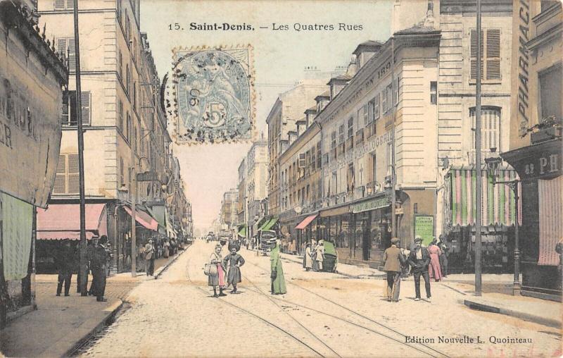 Carte postale ancienne Saint Denis - Les Quatre Rues à Saint-Denis