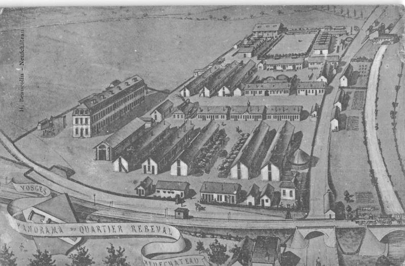 Carte postale ancienne Neufchateau - Panorama Du Quartier Rebeval à Neufchâteau