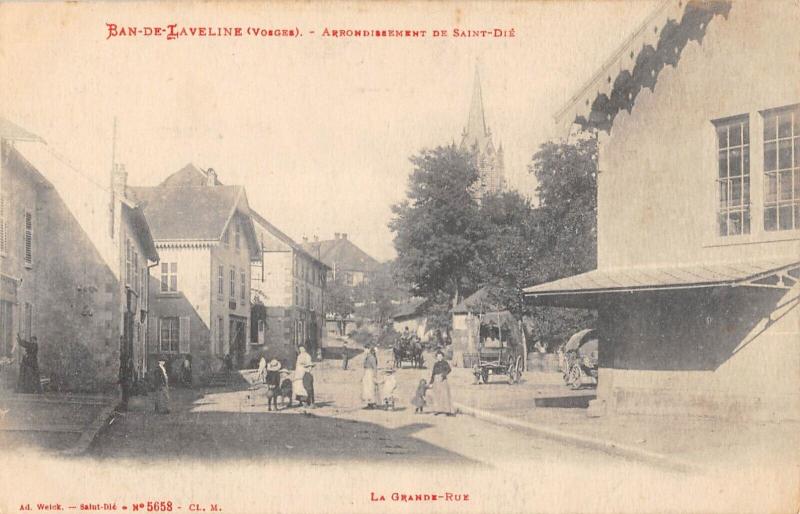 Carte postale ancienne Ban De Laveline - La Grande Rue à Ban-de-Laveline