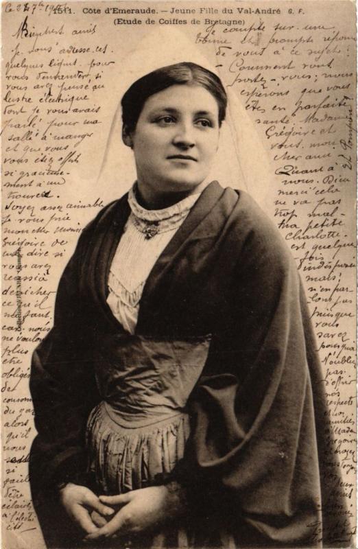 Carte postale ancienne Val-Andre Jeune Fille - Type
