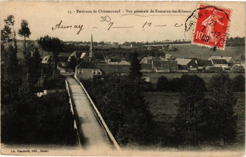 Carte postale ancienne Env. de Chateauneuf-Vue générale de Fontaine les Ribouts à Fontaine-les-Ribouts