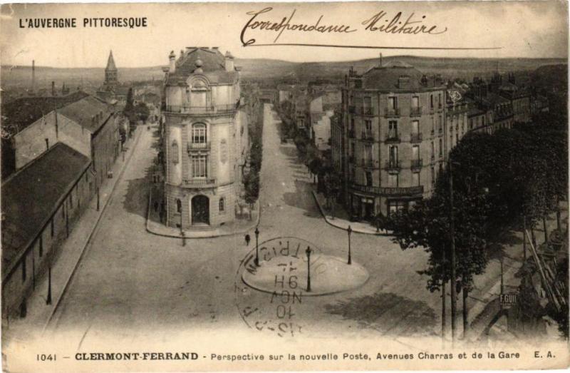 Carte postale ancienne Clermont-Ferrand - Perspective sur la nouvelle Poste Avenue à Clermont-Ferrand