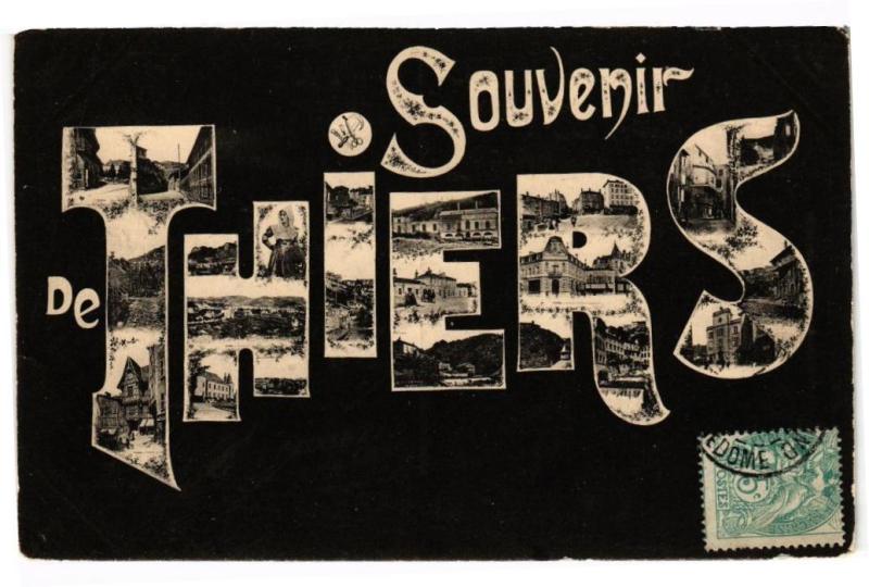Carte postale ancienne Souvenir de Thiers à Thiers