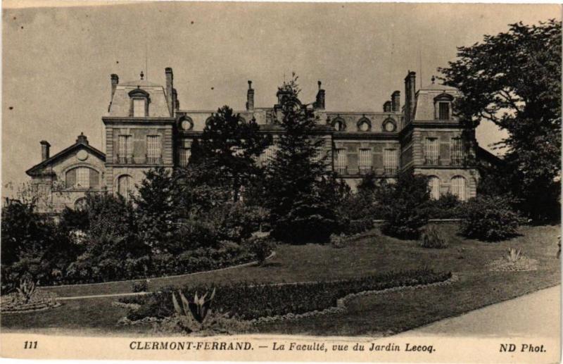 Carte postale ancienne Clermont-Ferrand - La Faculte vue du Jardin Lecoq à Clermont-Ferrand
