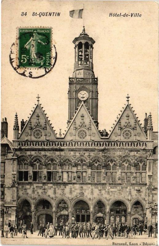 Carte postale ancienne Saint-Quentin Hotel-de-Ville à Saint-Quentin
