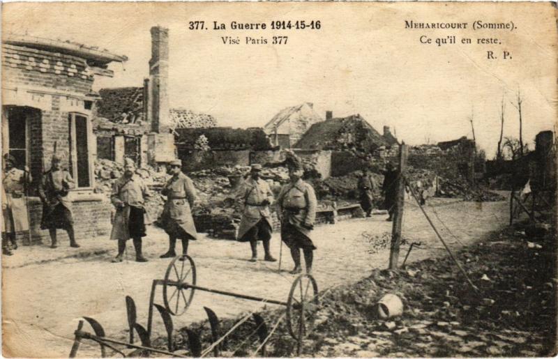 Carte postale ancienne Meharicourt Ruines