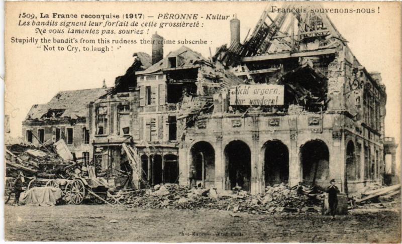 Carte postale ancienne Peronne Les Ruines