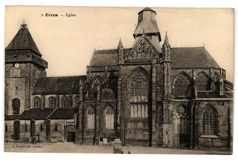 Carte postale ancienne Evron .- Eglise