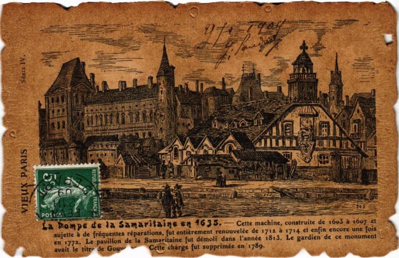 Carte postale ancienne Vieux Paris Pompe de la Samaritaine