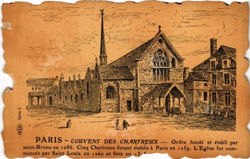 Carte postale ancienne Vieux Paris Couvent et Eglise des Chartreux à Paris 4e