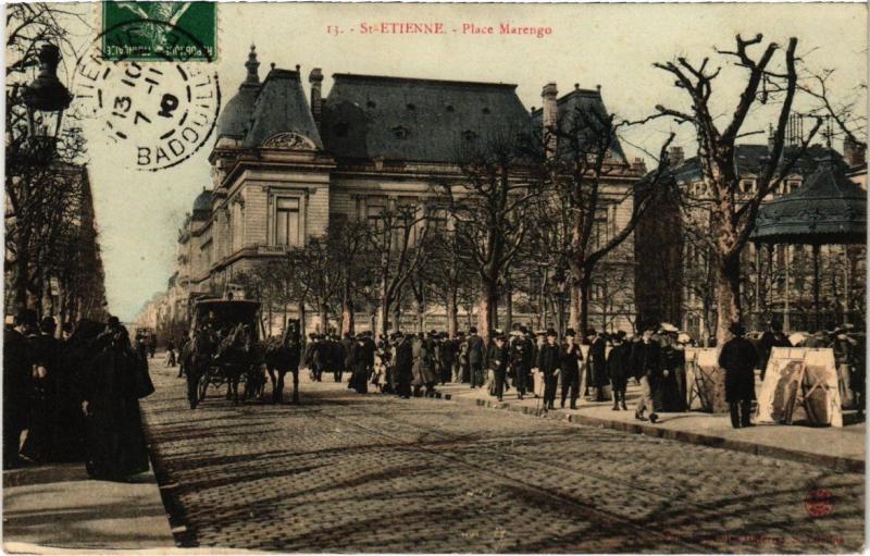 Carte postale ancienne Saint-Etienne - Place marengo à Saint-Étienne