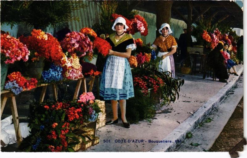 Carte postale ancienne Nice- Bouquetiere France