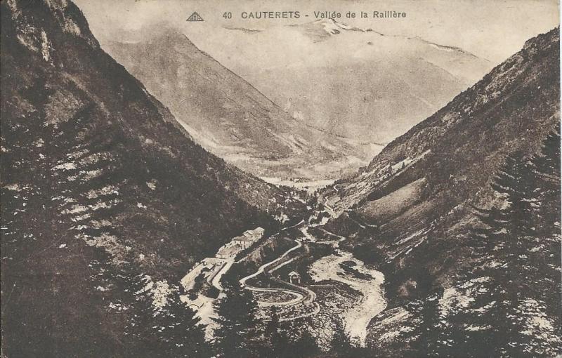 Carte postale ancienne Vallée de la Raillère à Cauterets
