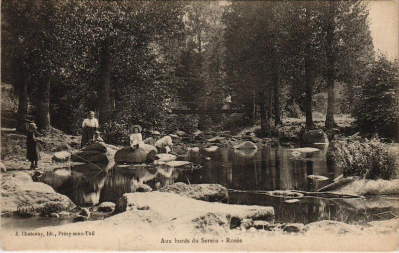 Carte postale ancienne Aux bords du Serein - Rosée
