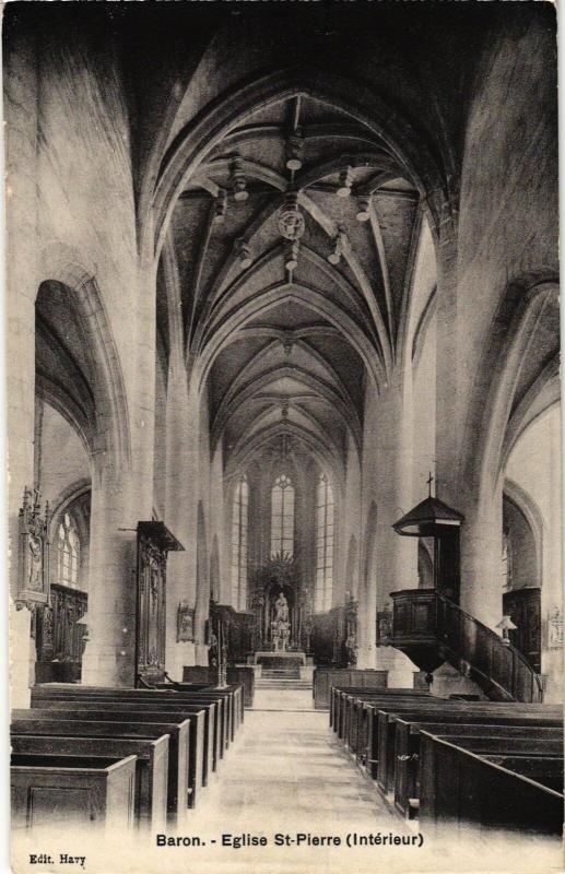 Carte postale ancienne Baron Eglise St.Pierre France à Baron