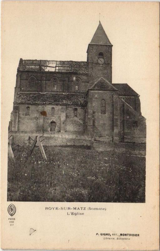 Carte postale ancienne Roye-sur-Matz L'Eglise