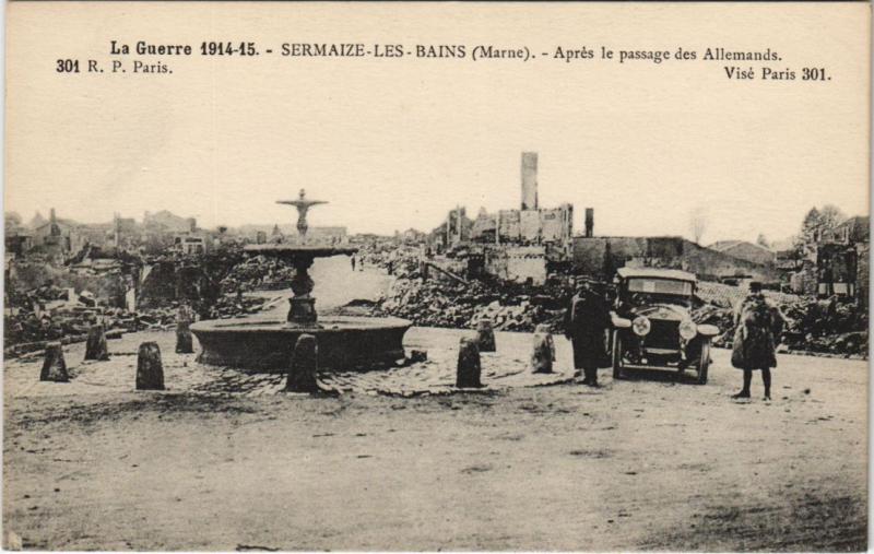 Carte postale ancienne Sermaize-les-Bains - Apres le passage des Allemands à Sermaize-les-Bains