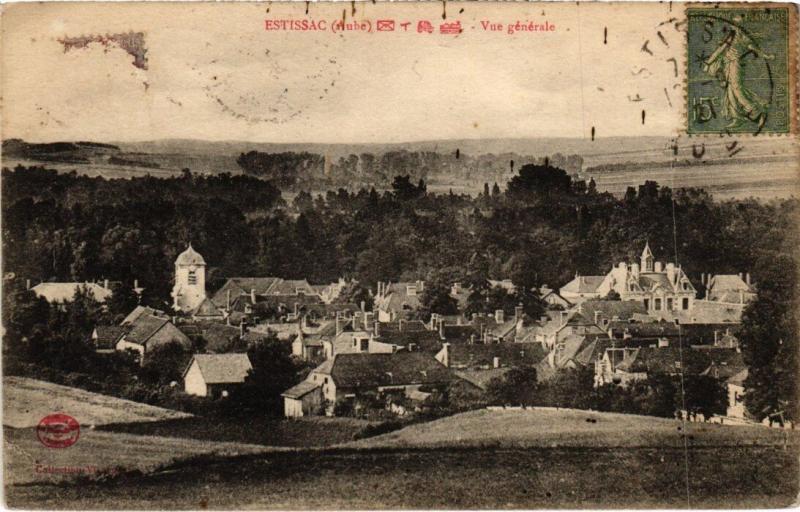 Carte postale ancienne Estissac - Vue générale à Estissac