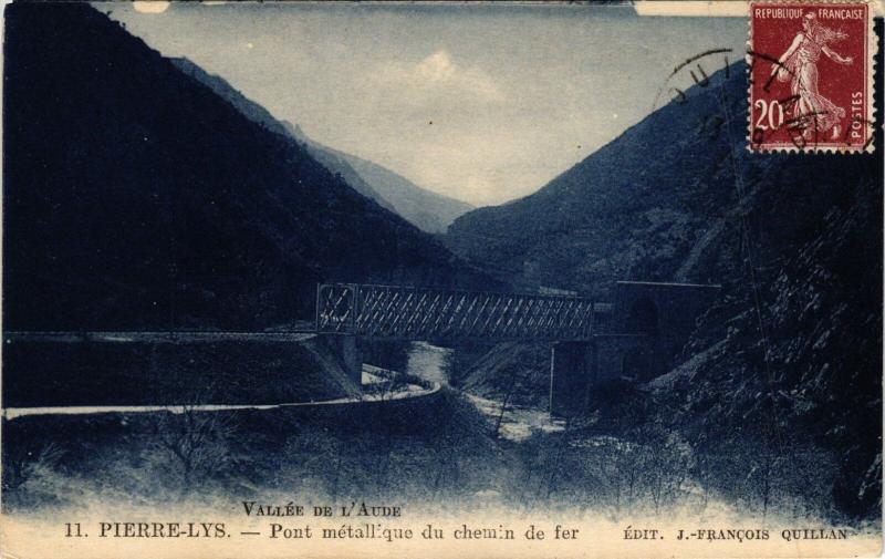 Carte postale ancienne Pierre-Lys Pont metallique du chemin de fer France