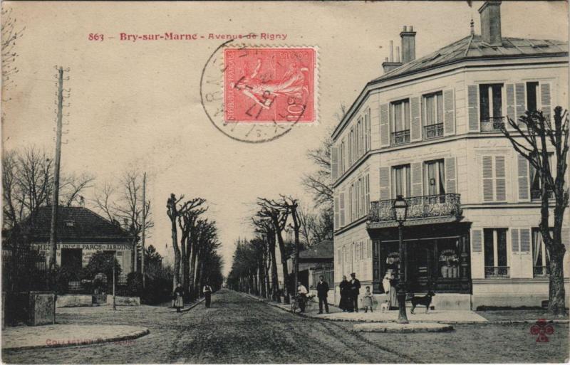 Carte postale ancienne Bry-sur-Marne - Avenue de Rigny à Bry-sur-Marne