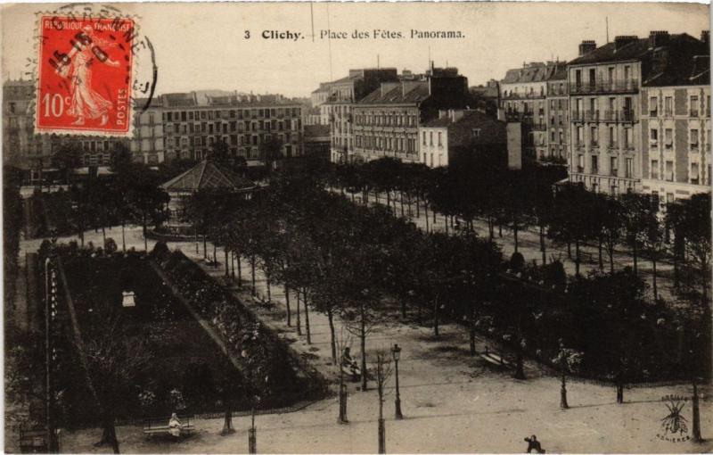 Carte postale ancienne Place des Fêtes - Panorama à Clichy