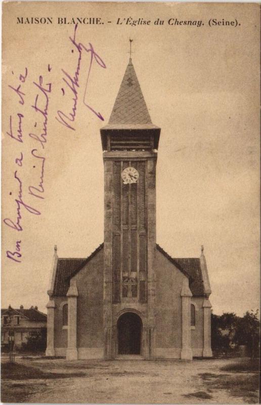 Carte postale ancienne Maison Blanche - L'Eglise du Chesnay